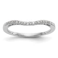 14K White Gold 1/15 carat Diamond Contoured Complete Wedding Band