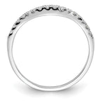 14K White Gold 1/10 carat Diamond Contoured Complete Wedding Band