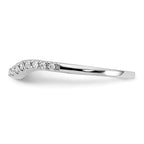 14K White Gold 1/10 carat Diamond Contoured Complete Wedding Band