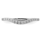 14K White Gold 1/10 carat Diamond Contoured Complete Wedding Band
