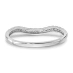 14K White Gold 1/10 carat Diamond Contoured Complete Wedding Band