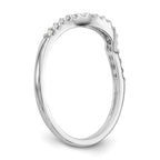 14K White Gold 1/10 carat Diamond Contoured Complete Wedding Band