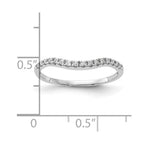 14K White Gold 1/10 carat Diamond Contoured Complete Wedding Band