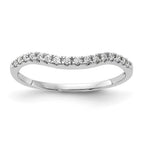 14K White Gold 1/10 carat Diamond Contoured Complete Wedding Band