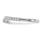 14K White Gold 1/5 carat Diamond Contoured Complete Wedding Band