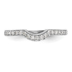 14K White Gold 1/5 carat Diamond Contoured Complete Wedding Band
