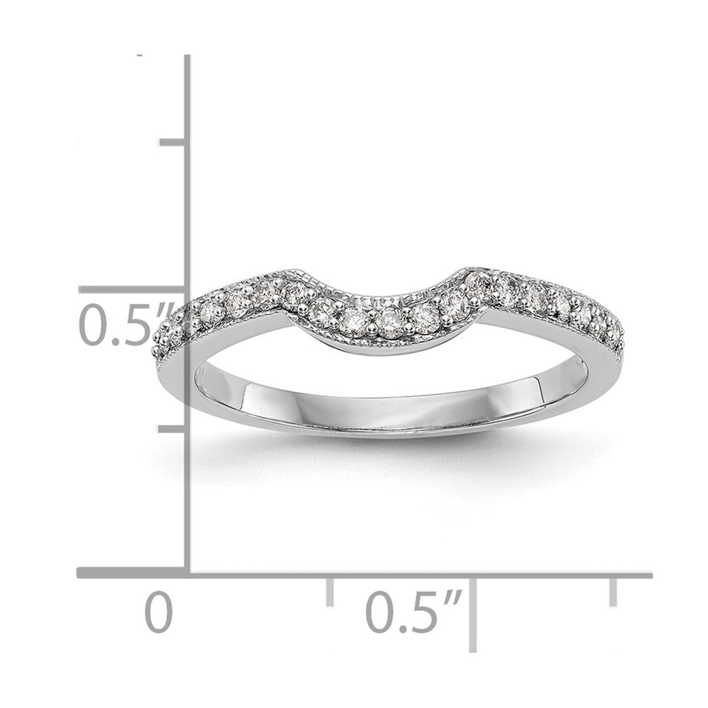 14K White Gold 1/5 carat Diamond Contoured Complete Wedding Band