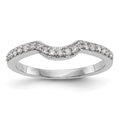 14K White Gold 1/5 carat Diamond Contoured Complete Wedding Band