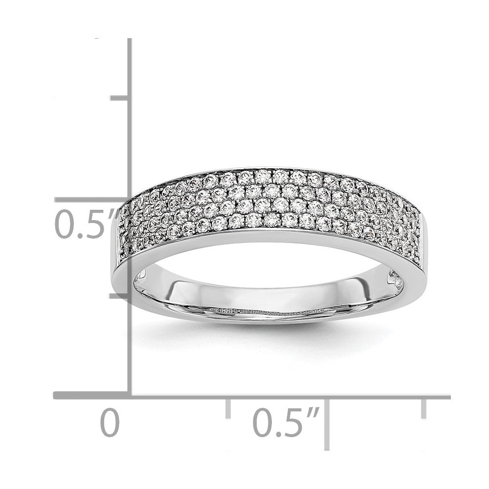 14K White Gold Micro Pave Diamond Band