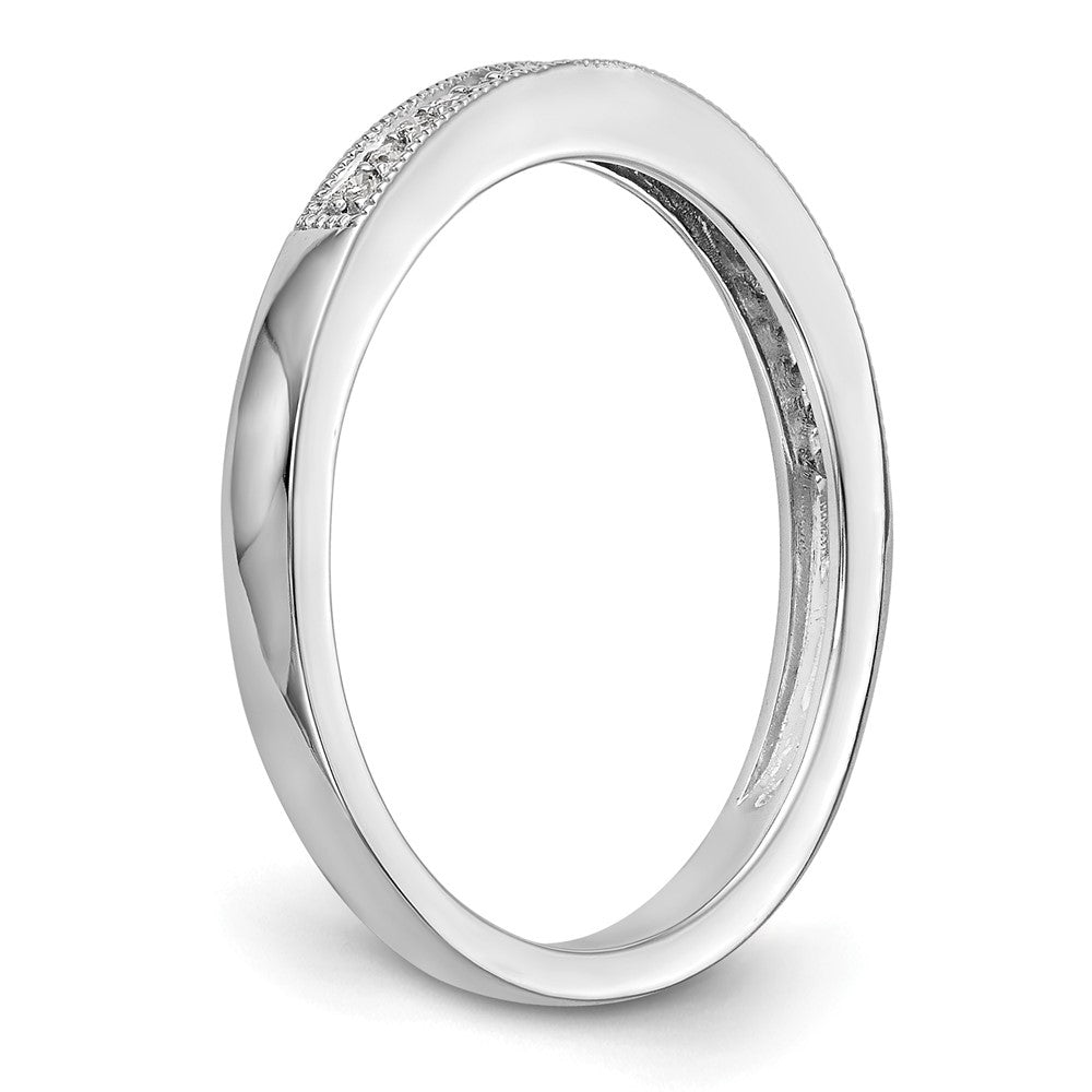 14K White Gold 1/10 carat Complete Diamond Band