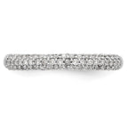 14K White Gold Micro Pave 1/4 carat Complete Diamond Band