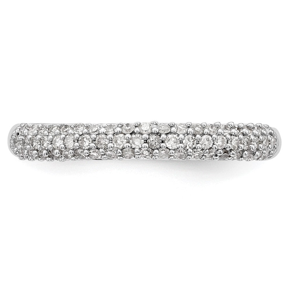 14K White Gold Micro Pave 1/4 carat Complete Diamond Band