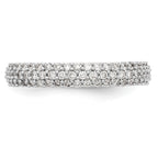 14K White Gold Micro Pave 1/2 carat Complete Diamond Band