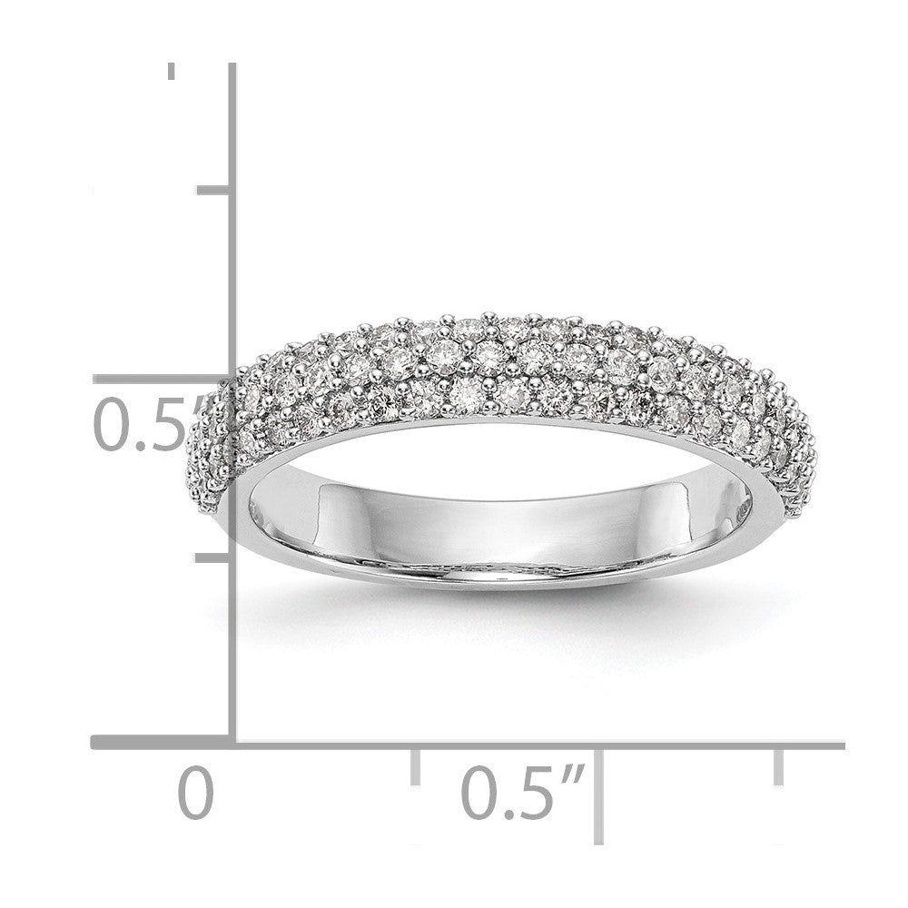 14K White Gold Micro Pave 1/2 carat Complete Diamond Band