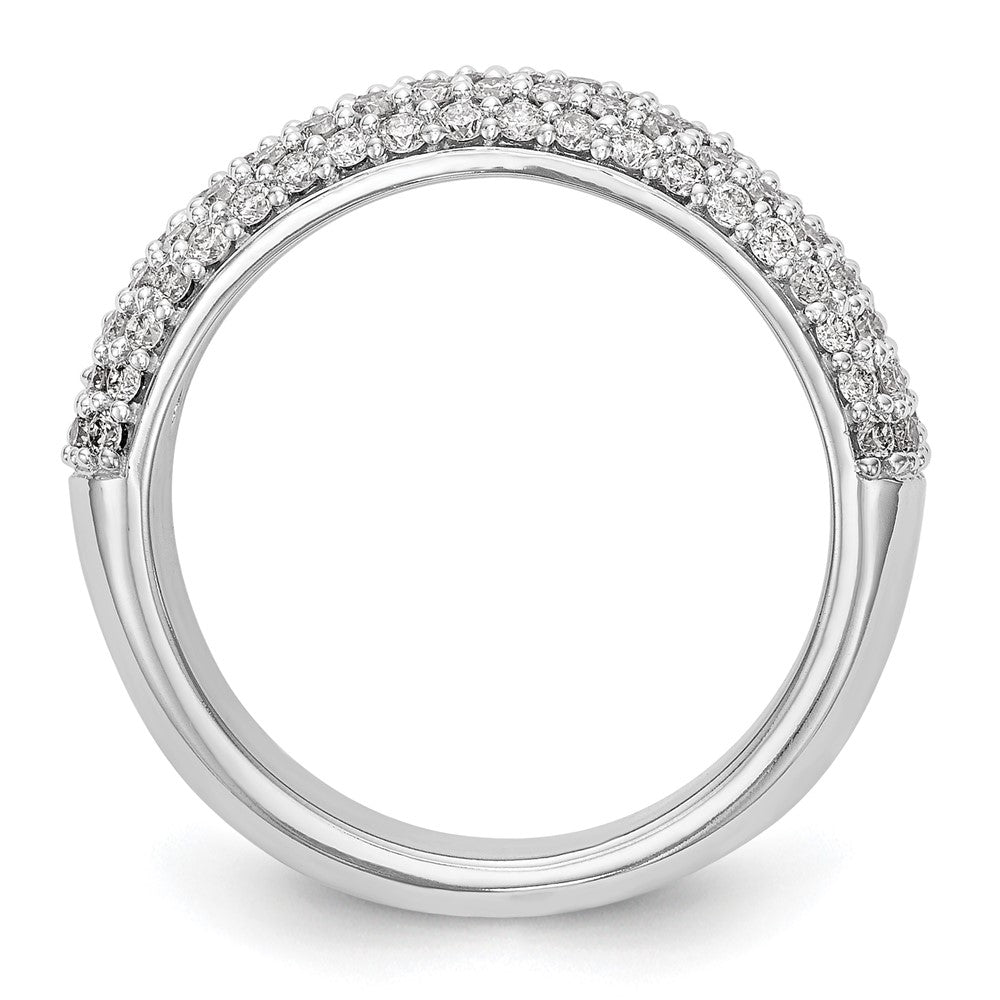 14K White Gold Pave 3/4 carat Complete Diamond Band