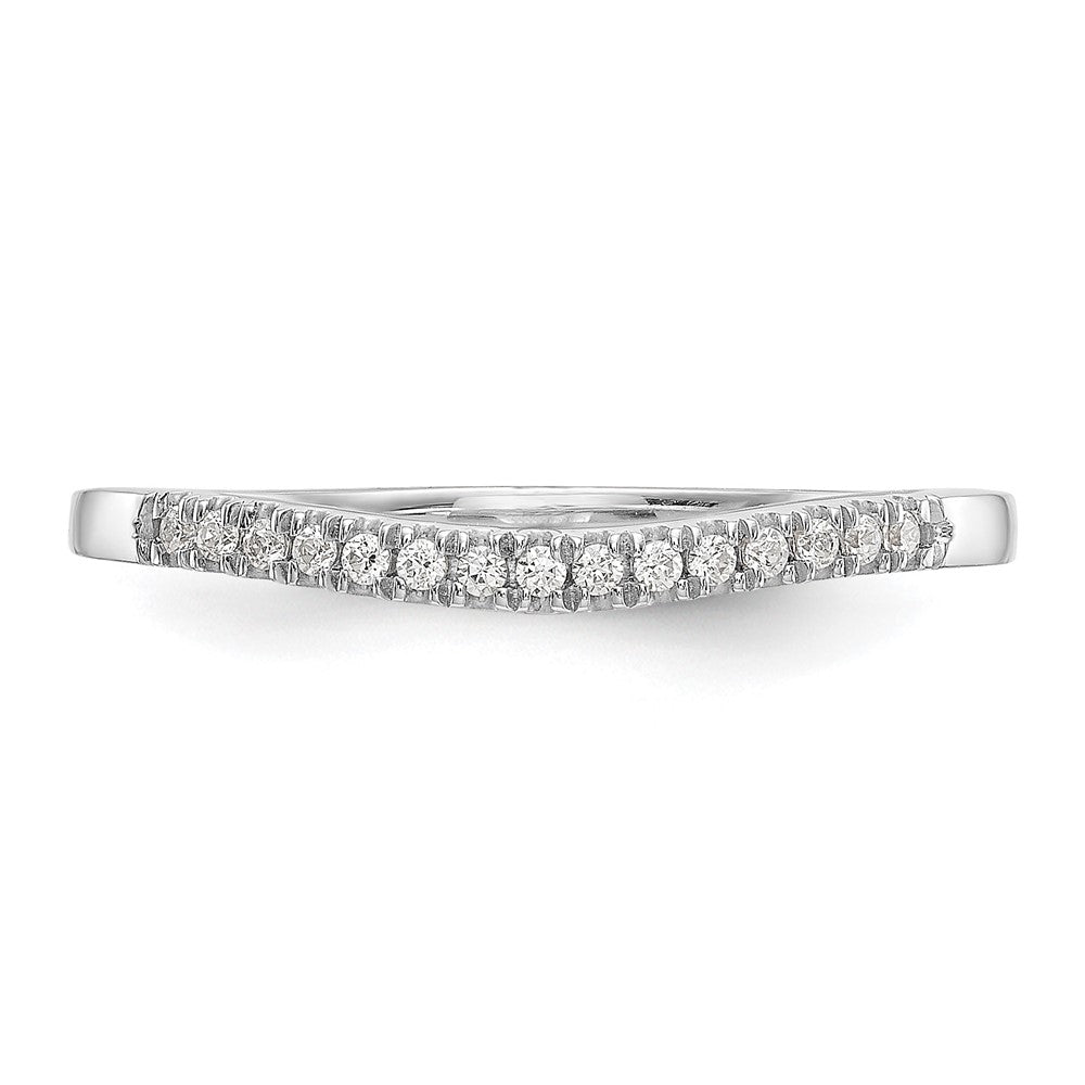 14K White Gold 1/5 carat Diamond Set of 2 Contoured Complete Wedding Bands