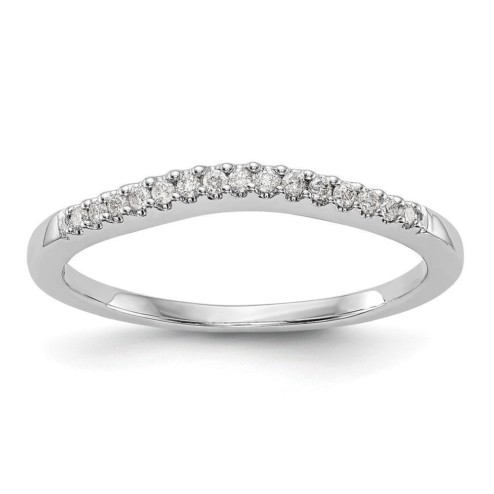 14K White Gold 1/5 carat Diamond Set of 2 Contoured Complete Wedding Bands