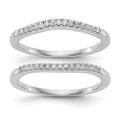 14K White Gold 1/5 carat Diamond Set of 2 Contoured Complete Wedding Bands