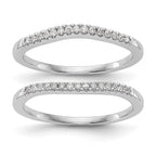 14K White Gold 1/5 carat Diamond Set of 2 Contoured Complete Wedding Bands