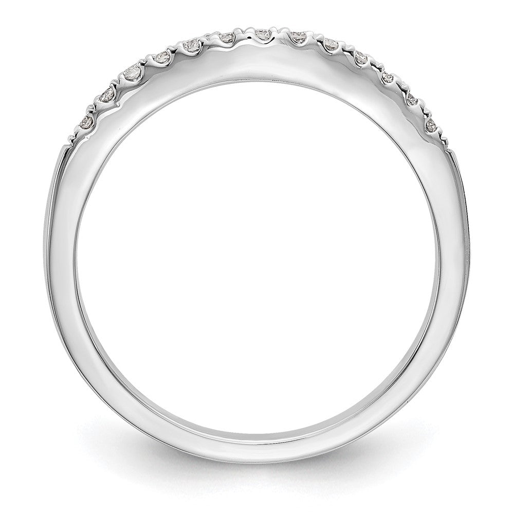 14k White Gold 1/3 carat Lab Grown Diamond VS/SI+ G+ Complete Set of Two Curved Wedding Bands