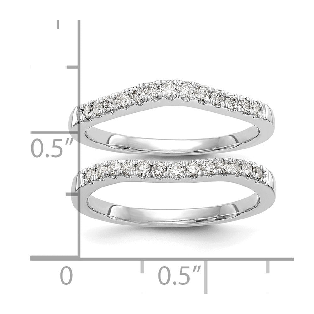 14k White Gold 1/3 carat Lab Grown Diamond VS/SI+ G+ Complete Set of Two Curved Wedding Bands