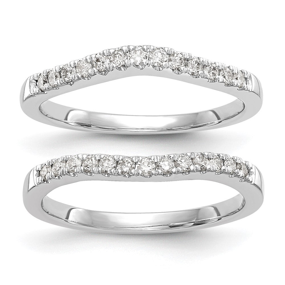 14k White Gold 1/3 carat Lab Grown Diamond VS/SI+ G+ Complete Set of Two Curved Wedding Bands