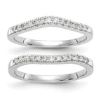 14k White Gold 1/3 carat Lab Grown Diamond VS/SI+ G+ Complete Set of Two Curved Wedding Bands