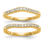 14k 1/3 carat Lab Grown Diamond VS/SI+ G+ Complete Set of Two Curved Wedding Bands