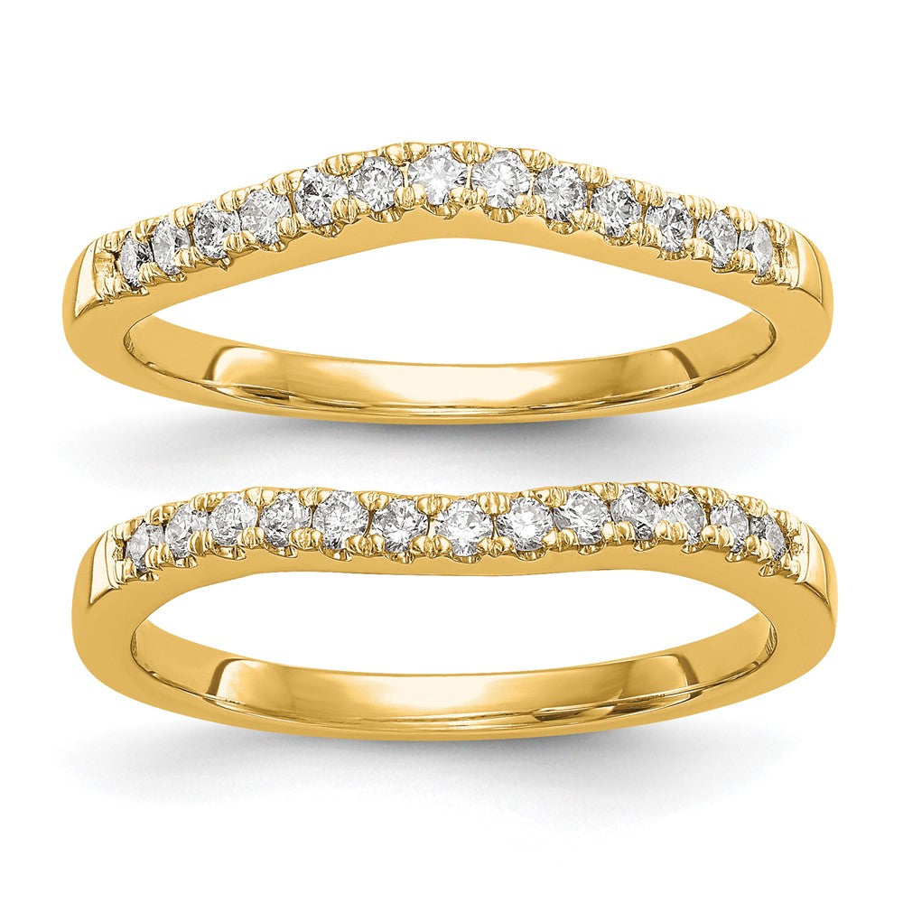 14k 1/3 carat Lab Grown Diamond VS/SI+ G+ Complete Set of Two Curved Wedding Bands