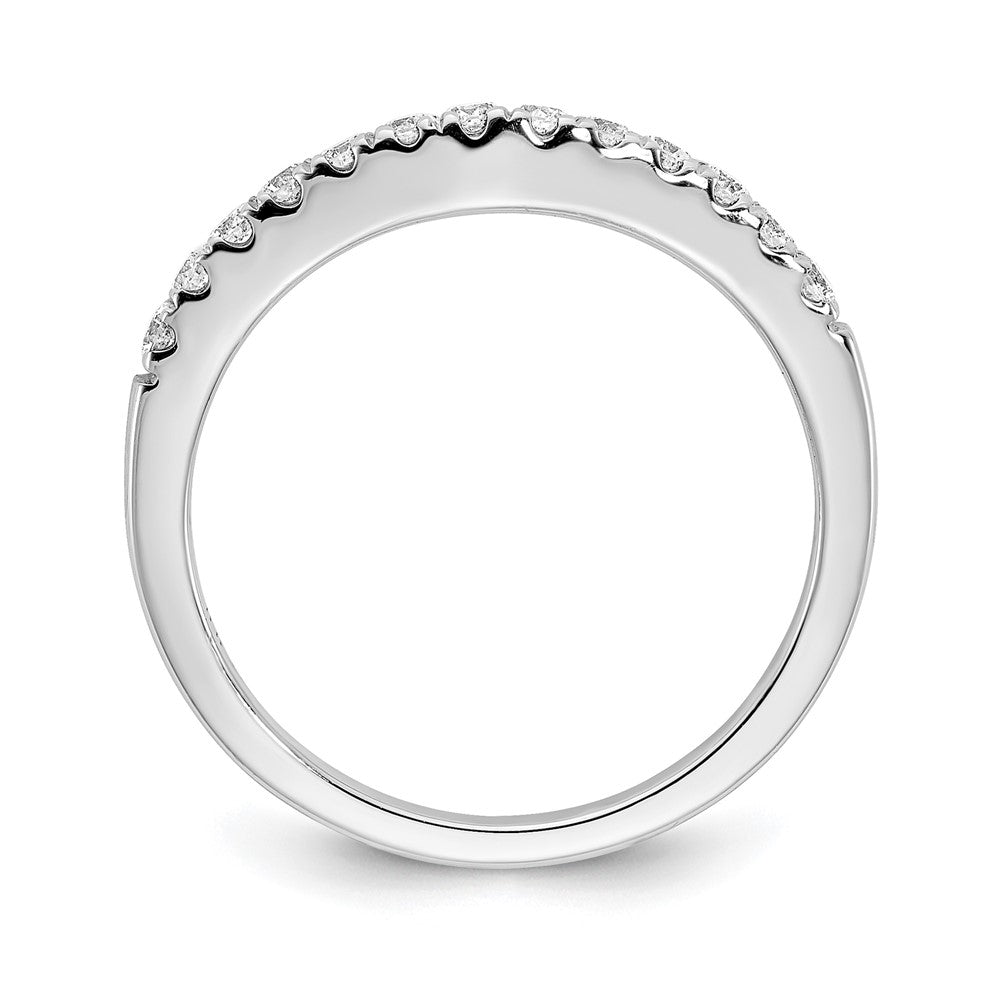 14k White Gold 5/8 carat Lab Grown Diamond VS/SI+ G+ Complete Set of Two Curved Wedding Bands