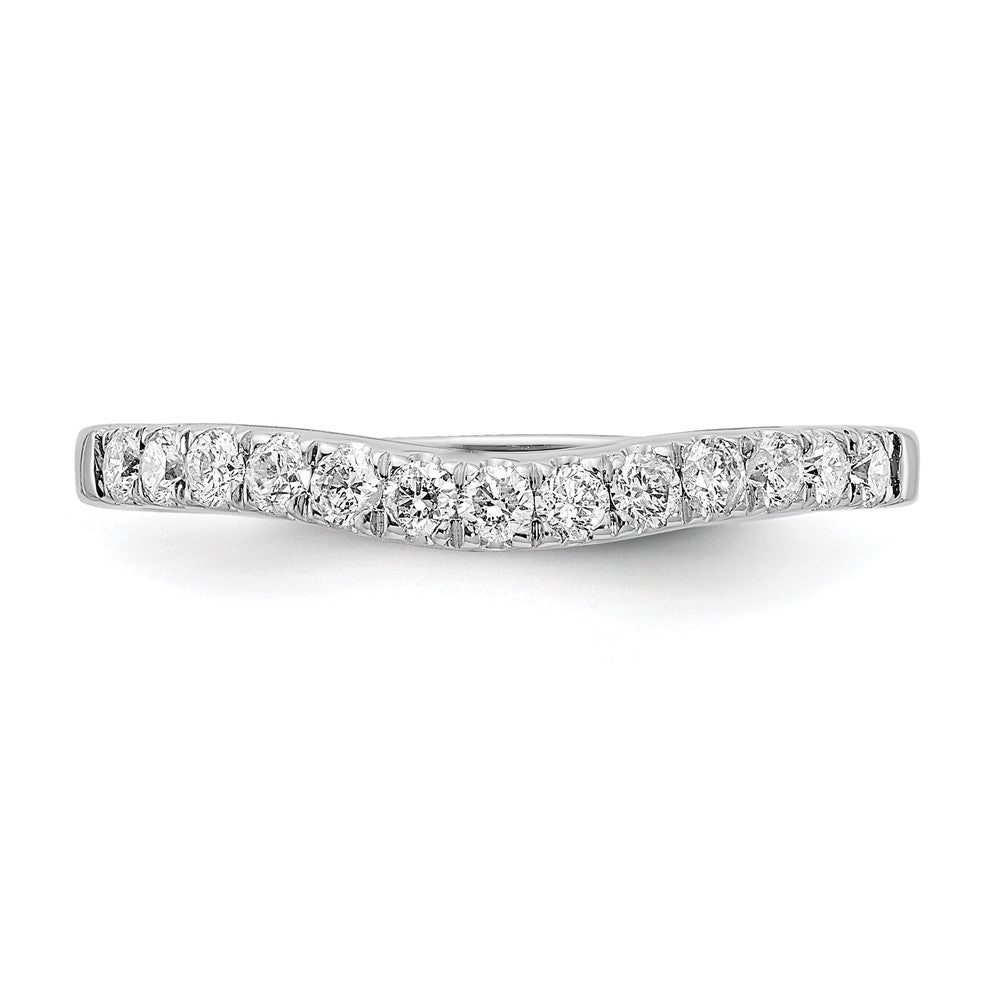 14k White Gold 5/8 carat Lab Grown Diamond VS/SI+ G+ Complete Set of Two Curved Wedding Bands