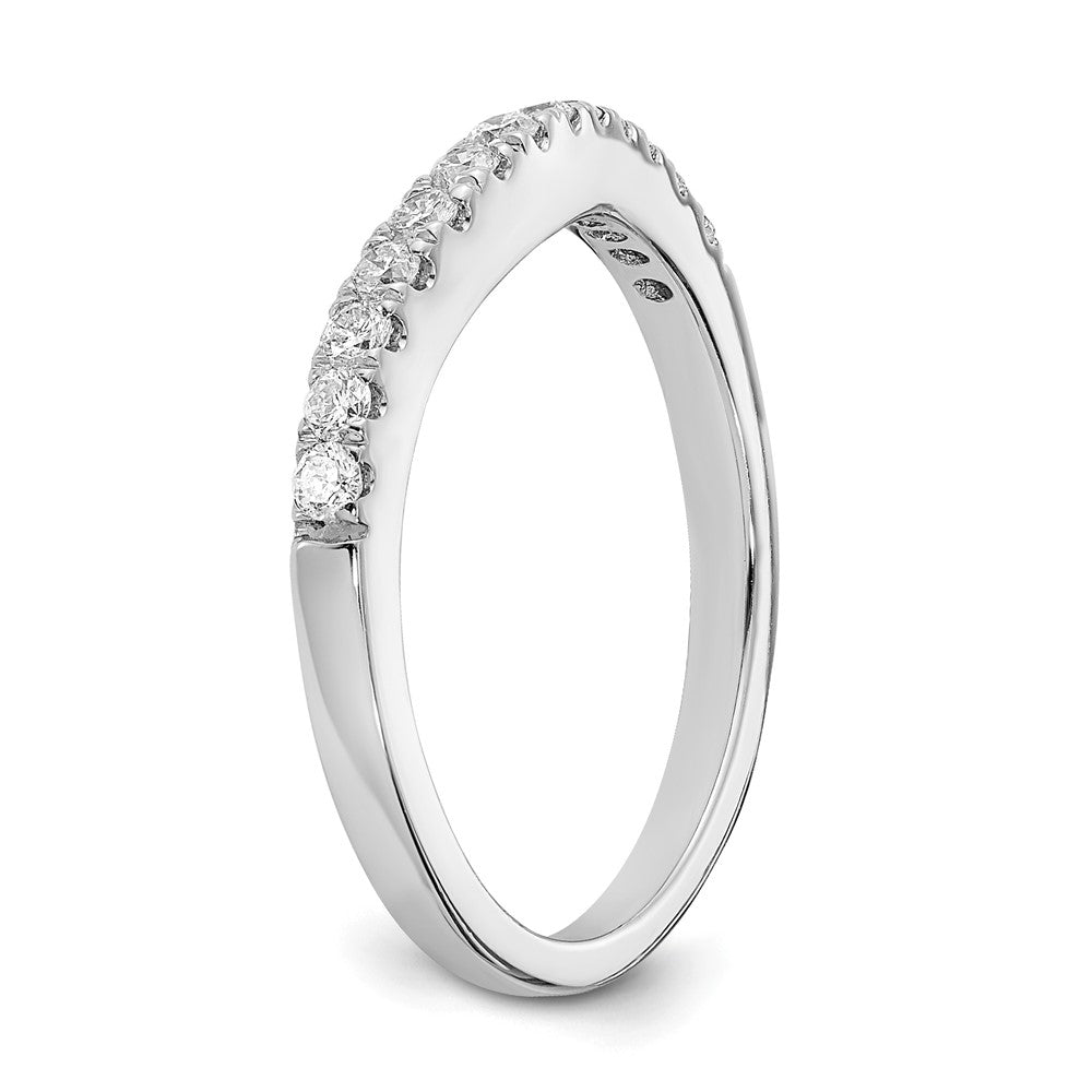 14K White Gold 5/8 carat Diamond Set of 2 Contoured Complete Wedding Bands