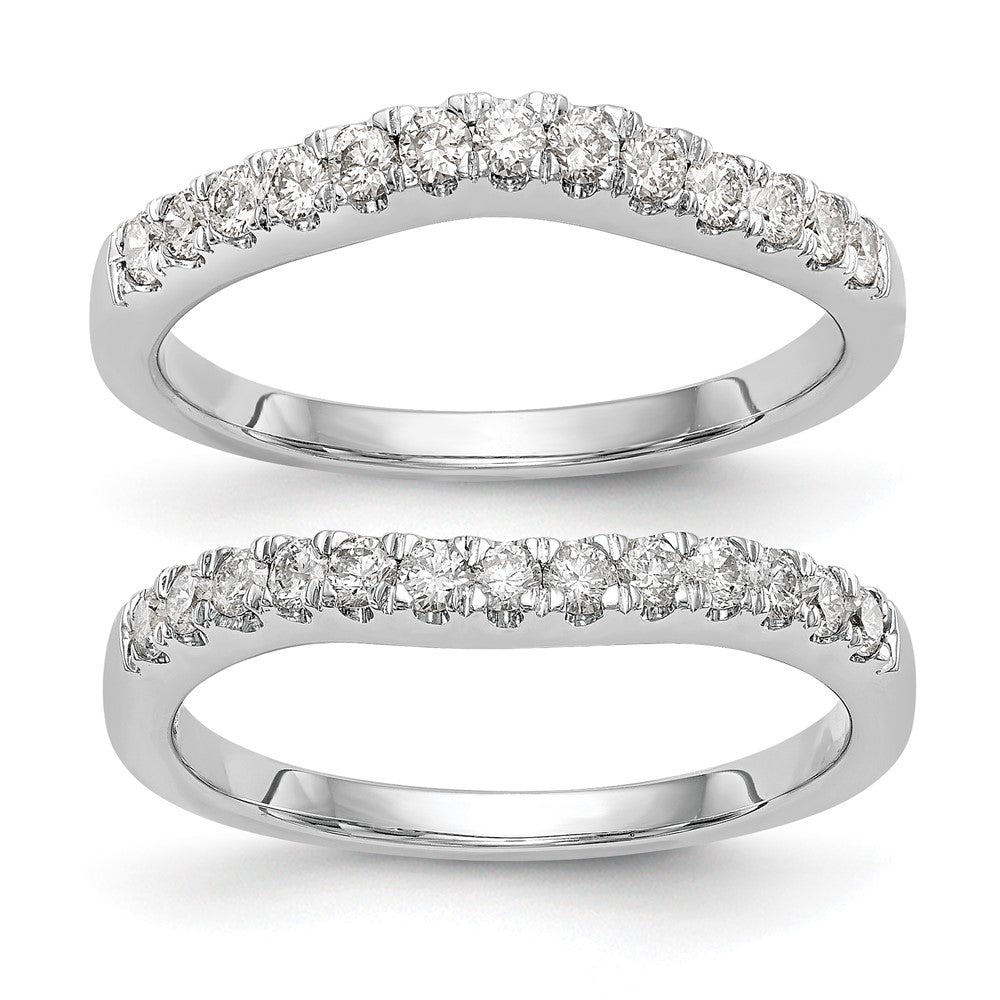 True Origin 14K White Gold 5/8 carat Lab Grown Diamond VS+ F+ Set of Two Complete Wedding Bands