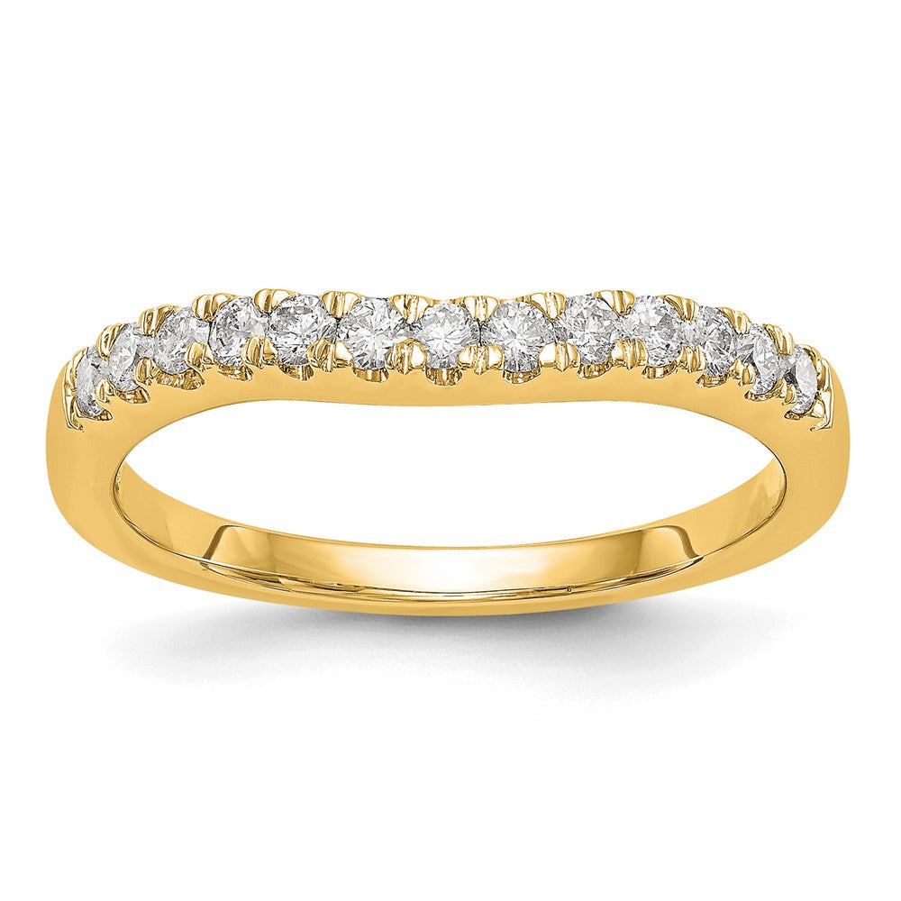 14k 5/8 carat Lab Grown Diamond VS/SI+ G+ Complete Set of Two Curved Wedding Bands