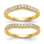 14K Yellow Gold Set of 2 Diamond Bands