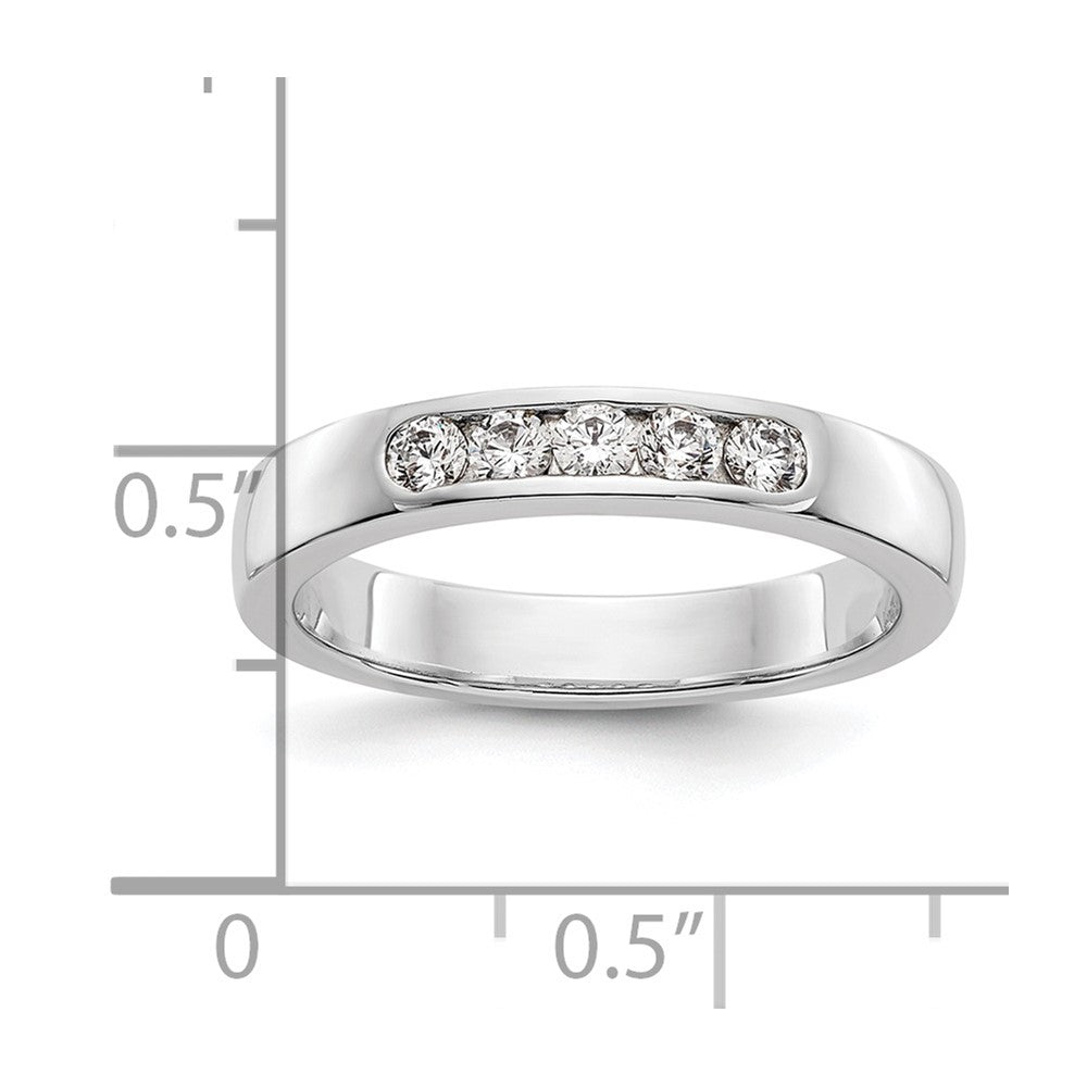 14K White Gold 5-Stone 1/4 carat Round Diamond Complete Channel Band
