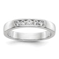 14K White Gold 5-Stone 1/4 carat Round Diamond Complete Channel Band