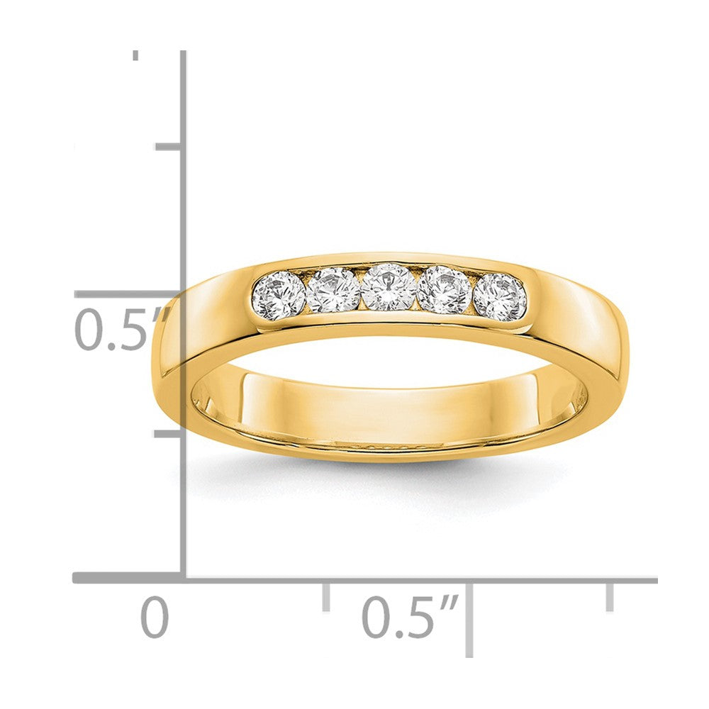 14K Yellow Gold 5-Stone Diamond Channel Band