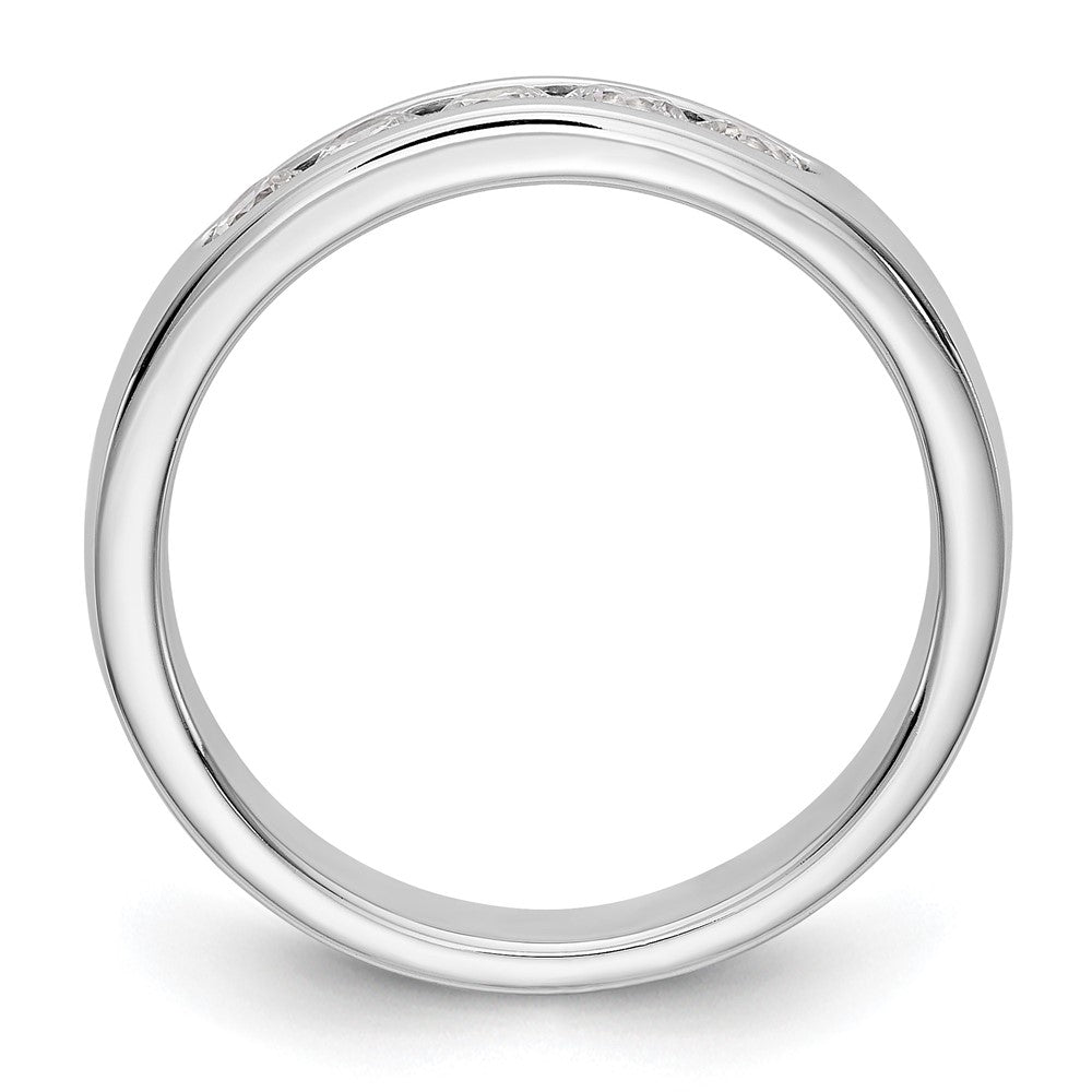 14K White Gold 5-Stone 1/2 carat Round Diamond Complete Channel Band