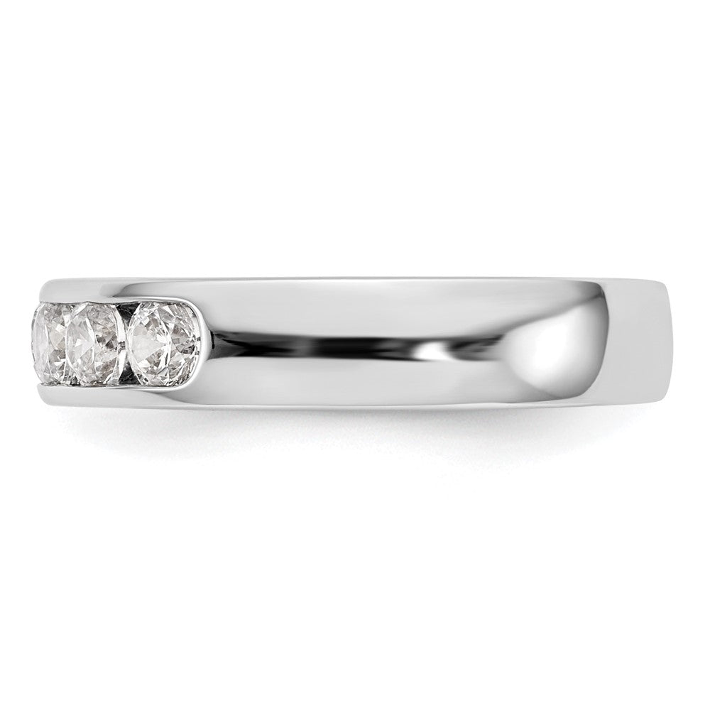 14K White Gold 5-Stone 3/4 carat Round Diamond Complete Channel Band