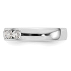 14K White Gold 5-Stone 3/4 carat Round Diamond Complete Channel Band