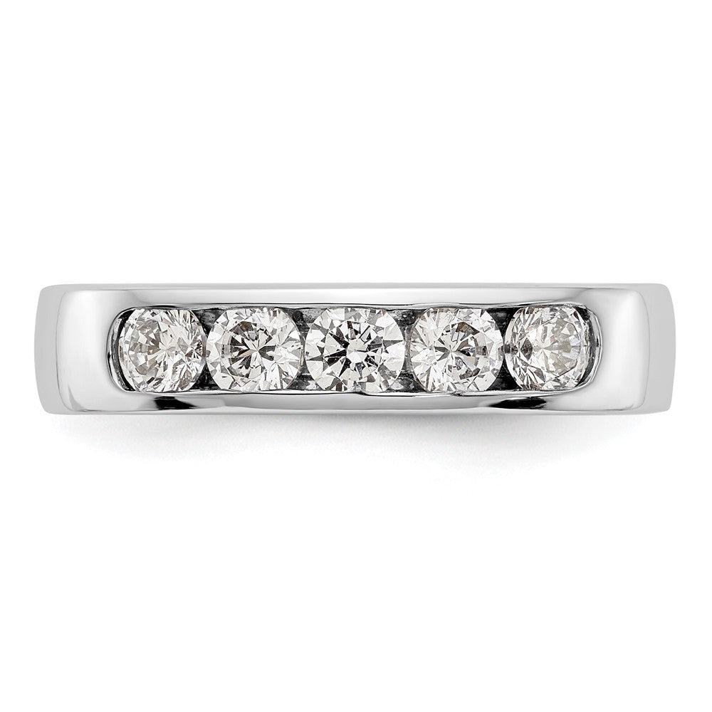 14K White Gold 5-Stone 3/4 carat Round Diamond Complete Channel Band