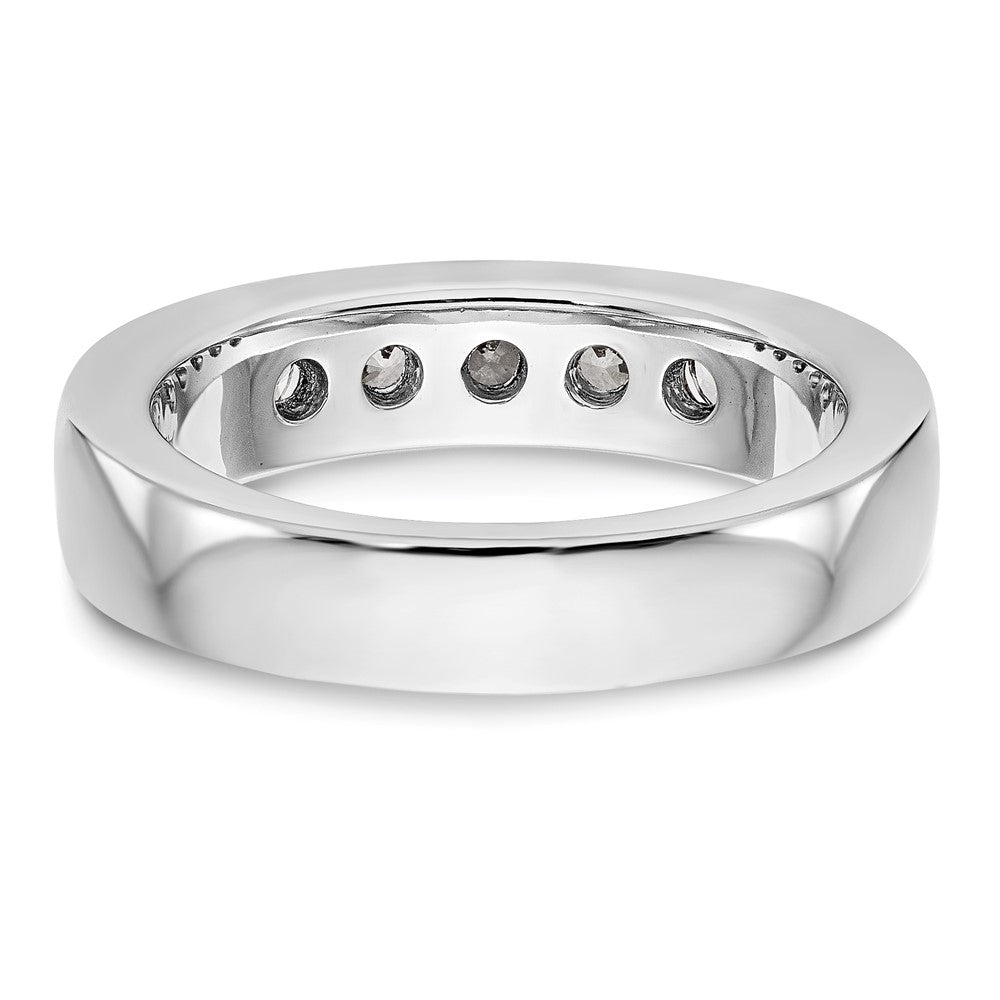 14K White Gold 5-Stone 3/4 carat Round Diamond Complete Channel Band