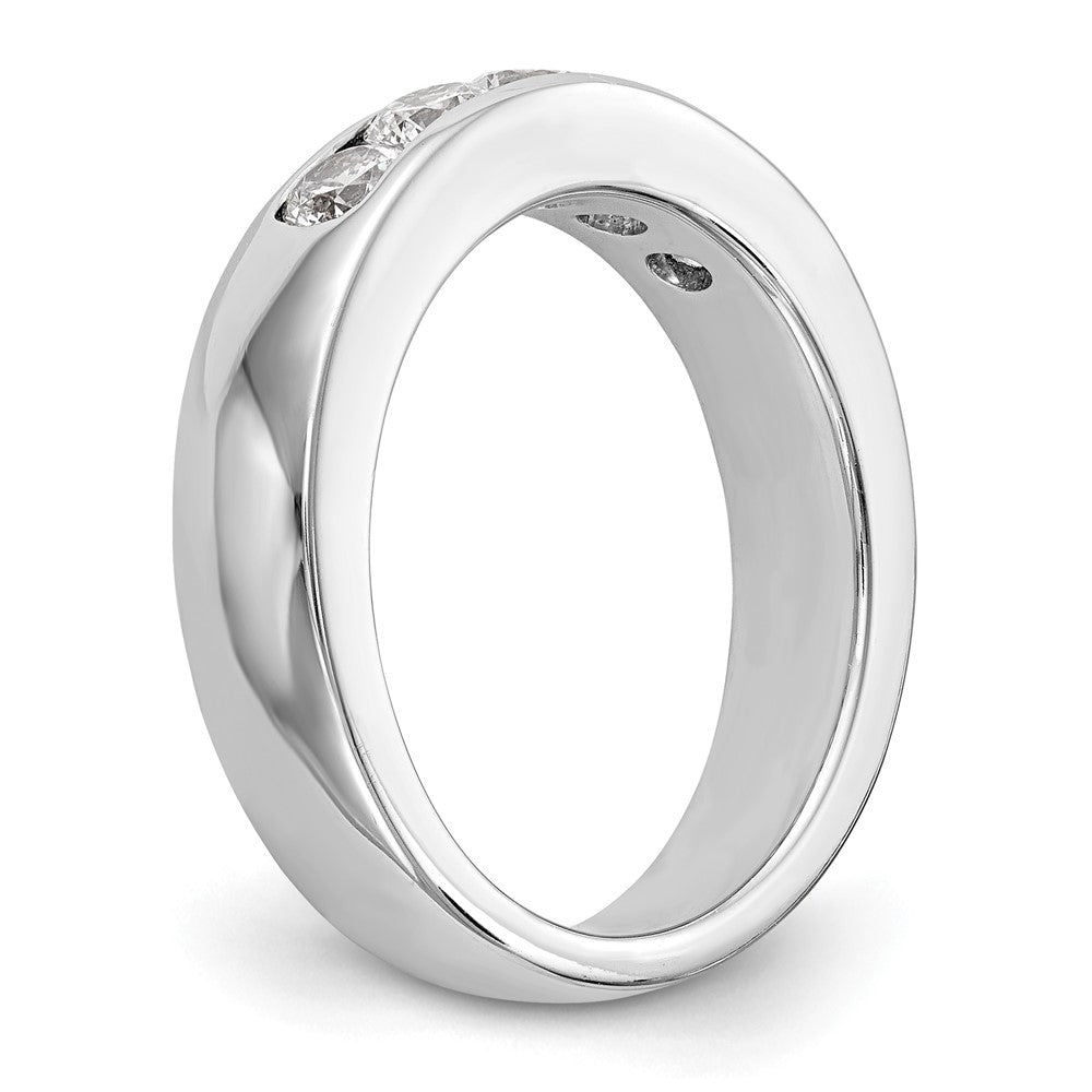 14K White Gold 5-Stone 3/4 carat Round Diamond Complete Channel Band