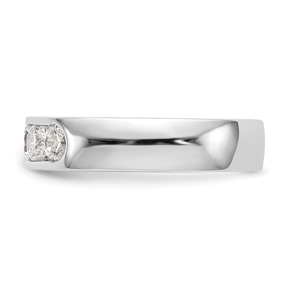 14K White Gold 5-Stone 1 carat Round Diamond Complete Channel Band