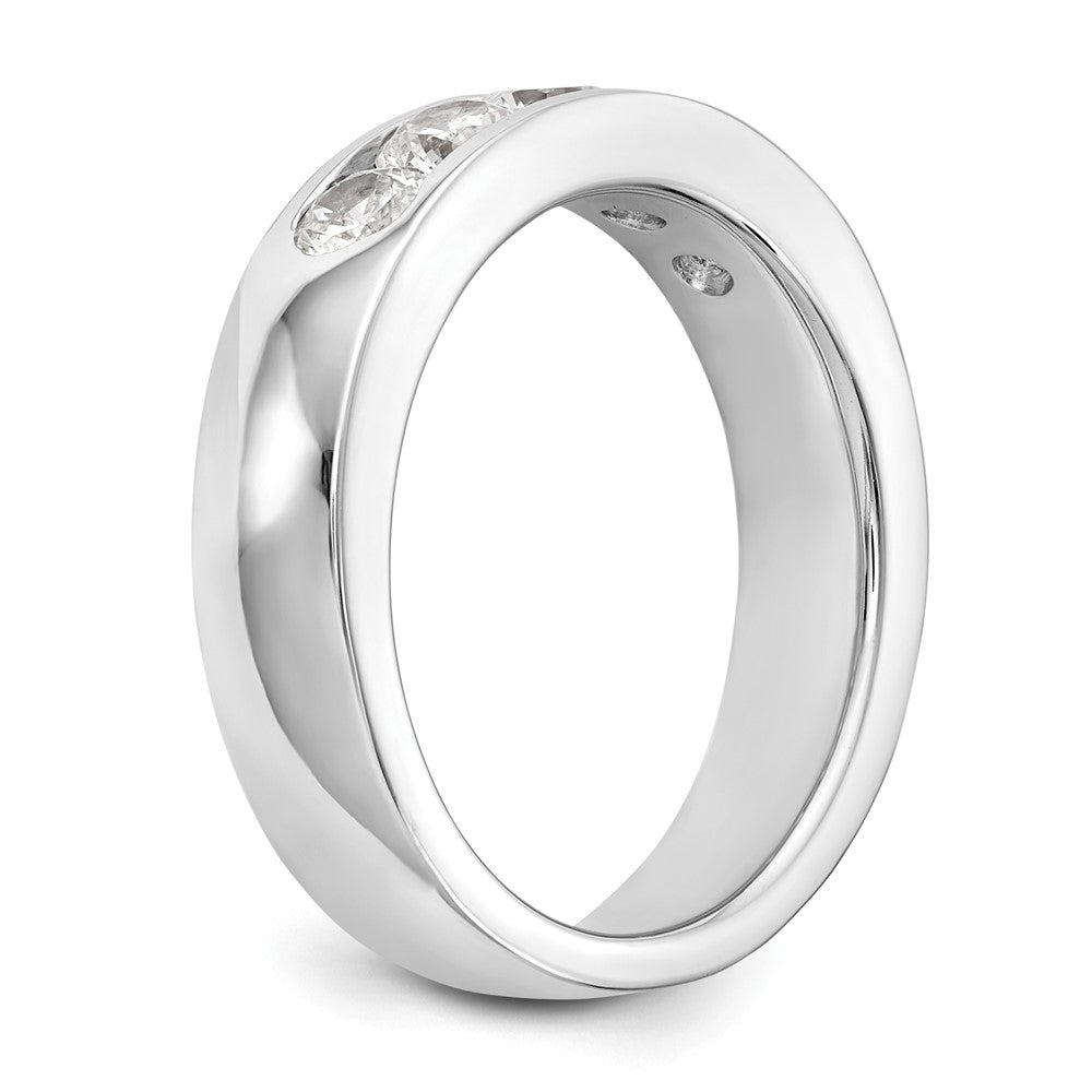 14K White Gold 5-Stone 1 carat Round Diamond Complete Channel Band