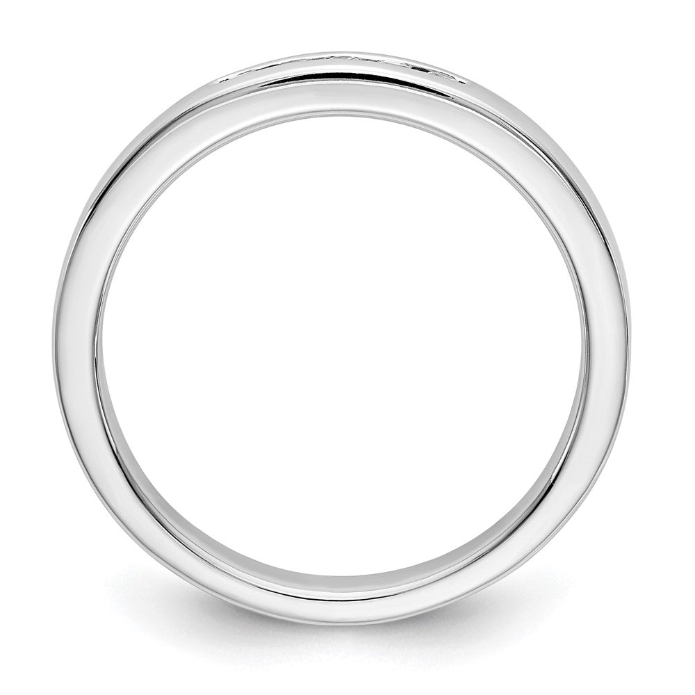 14K White Gold 5-Stone 1/10 carat Round Diamond Complete Channel Band