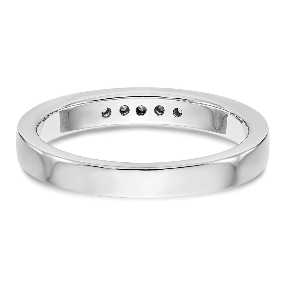 14K White Gold 5-Stone 1/10 carat Round Diamond Complete Channel Band