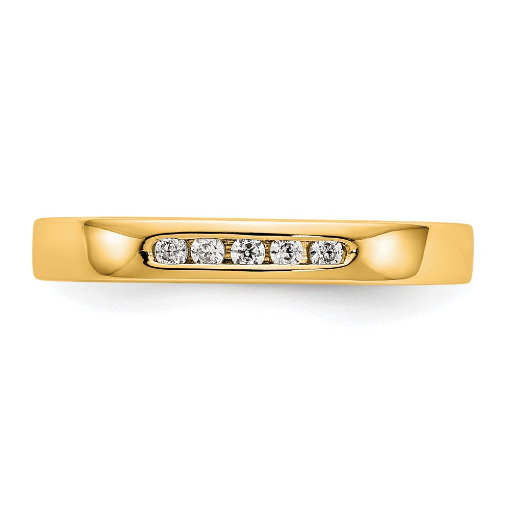 14K Yellow Gold 5-Stone 1/10 carat Round Diamond Complete Channel Band