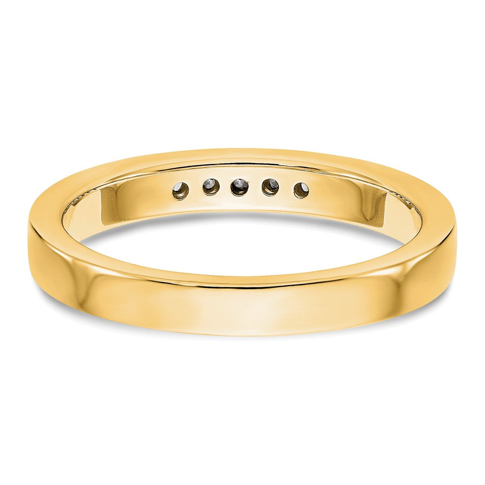 14K Yellow Gold 5-Stone 1/10 carat Round Diamond Complete Channel Band